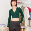 Pulover cu guler polo din tricot cablu Pulover cu guler polo din tricot cablu