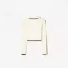 Pulover cu guler polo din tricot cablu Pulover cu guler polo din tricot cablu