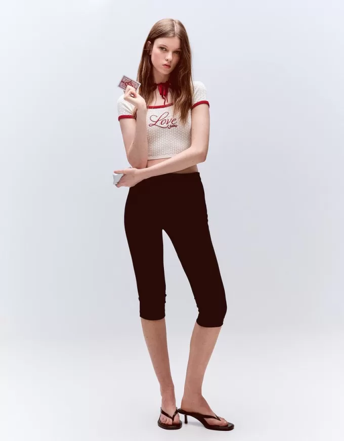 Pulover cu maneca scurta in contrast Pulover cu maneca scurta in contrast