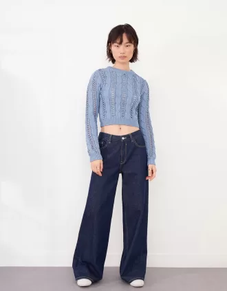 Pulover din tricot cablu