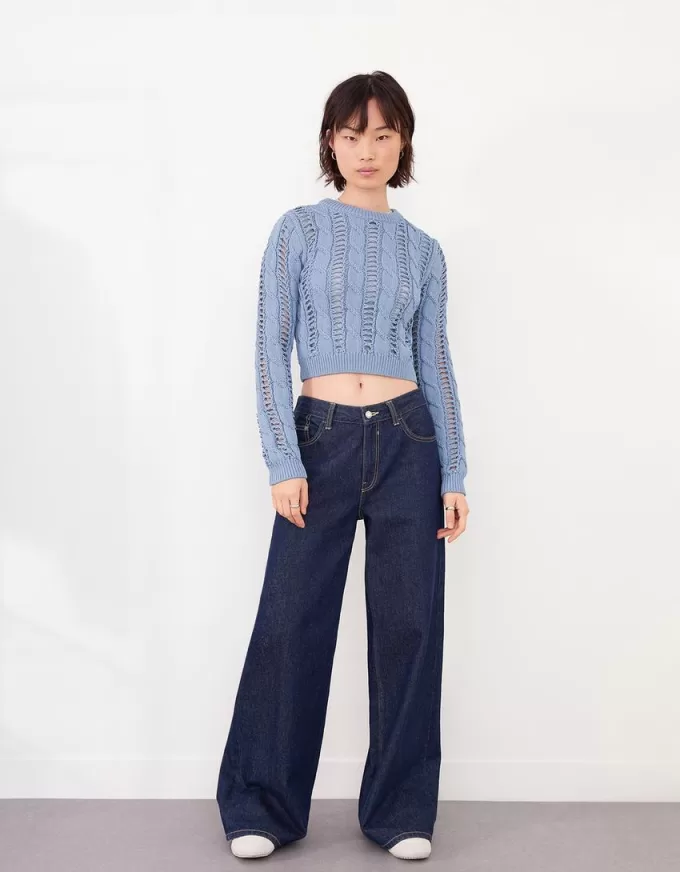 Pulover din tricot cablu Pulover din tricot cablu