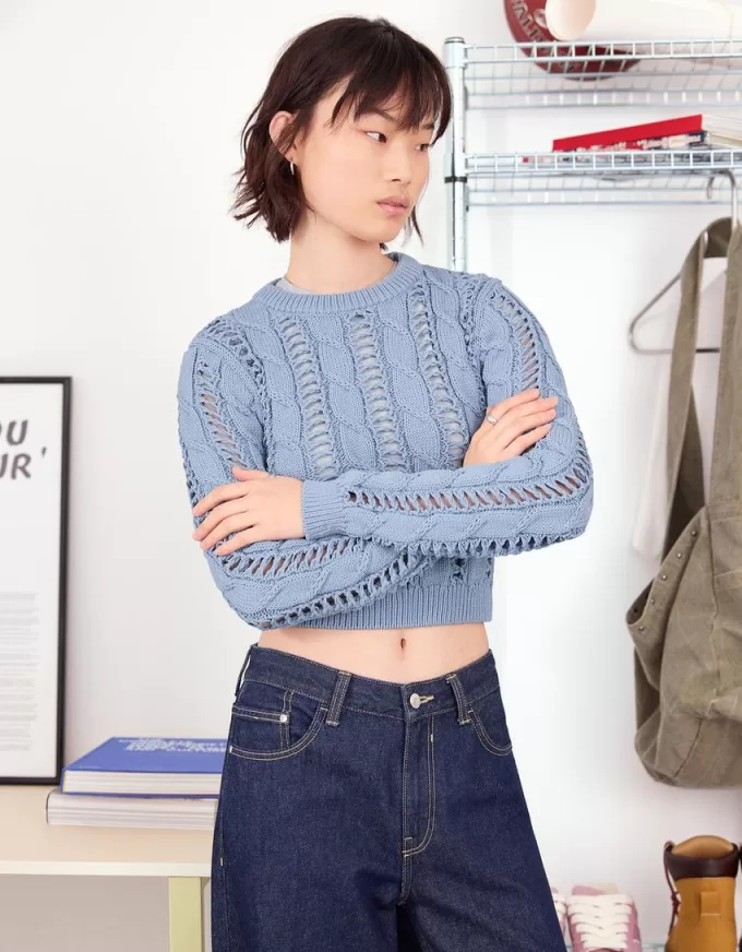 Pulover din tricot cablu Pulover din tricot cablu