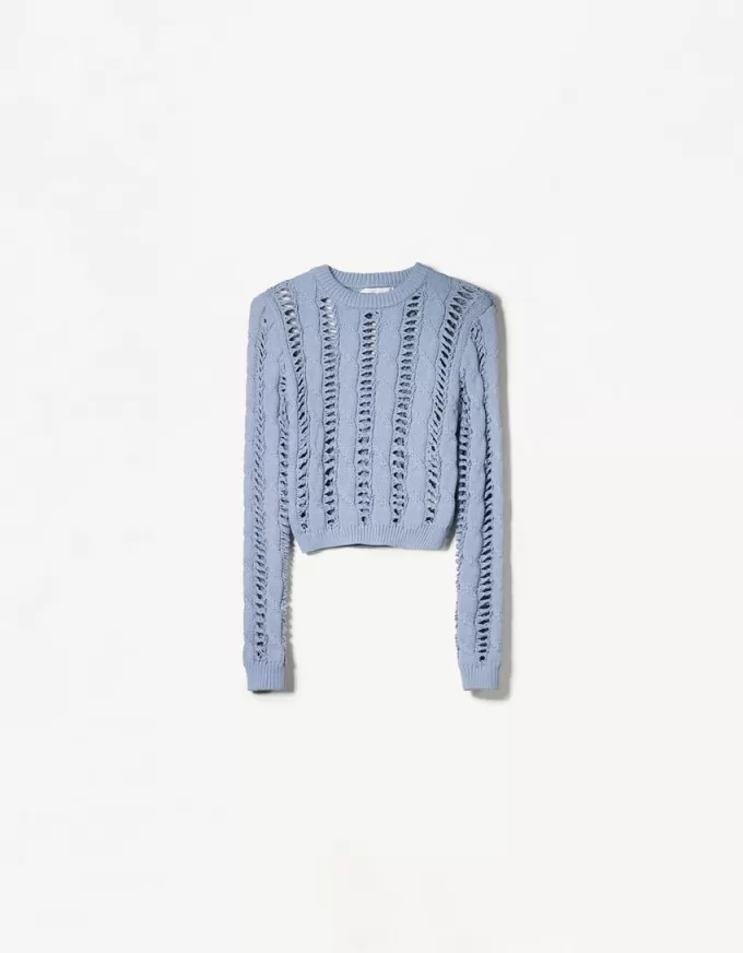 Pulover din tricot cablu Pulover din tricot cablu