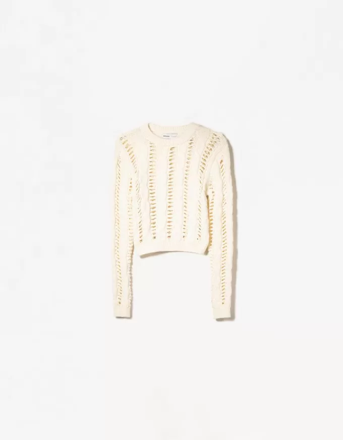 Pulover din tricot cablu Pulover din tricot cablu