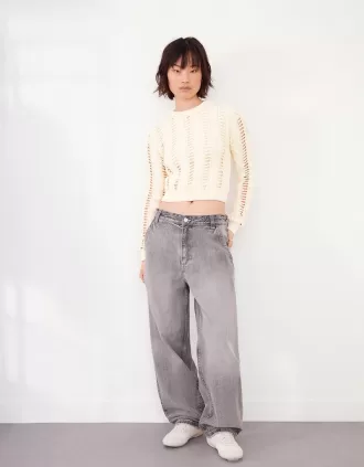 Pulover din tricot cablu