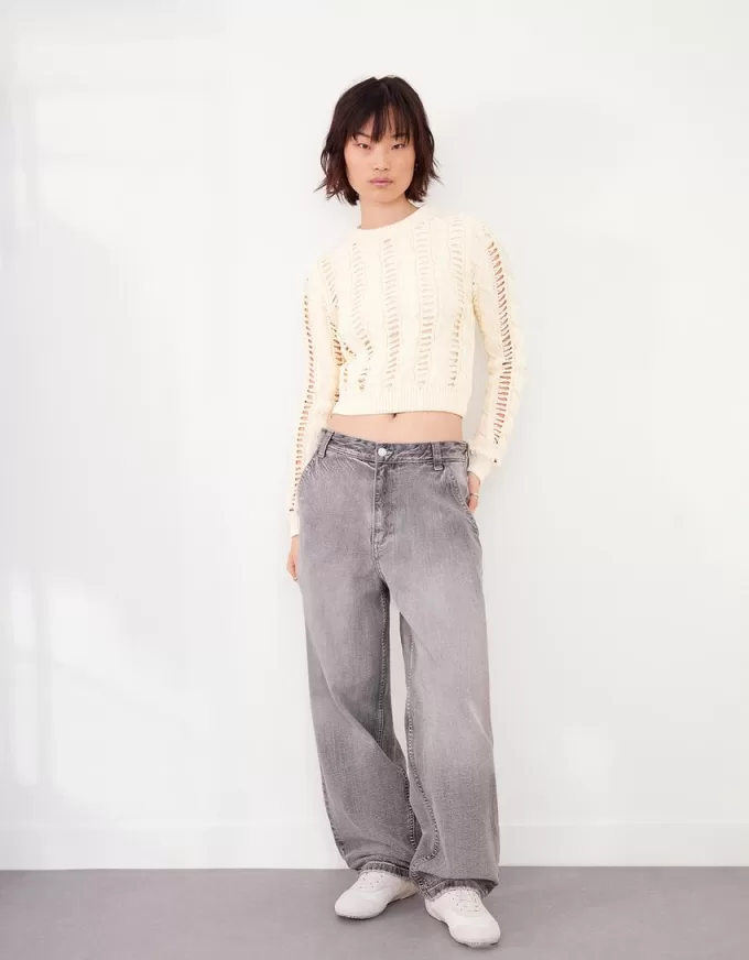 Pulover din tricot cablu Pulover din tricot cablu