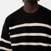 Pulover din tricot cu dungi dos