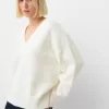 Pulover oversize cu decolteu în V Pulover oversize cu decolteu în V