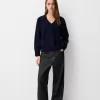 Pulover oversize cu decolteu în V Pulover oversize cu decolteu în V