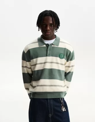 Pulover polo cu dungi Pulover polo cu dungi
