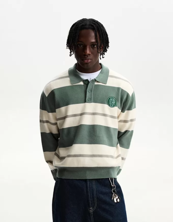 Pulover polo cu dungi