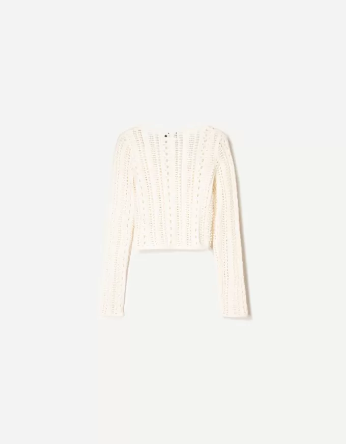 Pulover rustic cu decolteu în V Pulover rustic cu decolteu în V