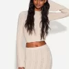 Pulover rustic cu gât deschis din tricot