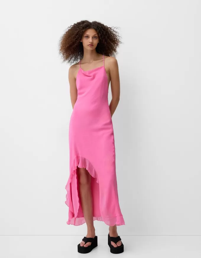 Rochie asimetrică cu volan Rochie asimetrică cu volan