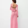 Rochie lungă din dantelă cu spatele deschis