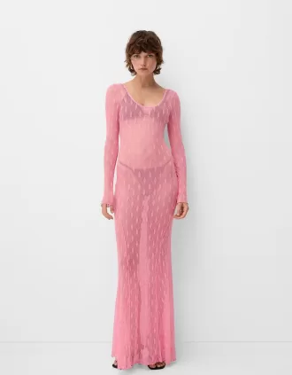 Rochie lungă din dantelă cu spatele deschis