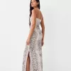 Rochie maxi bandeau cu imprimeu animal Rochie maxi bandeau cu imprimeu animal
