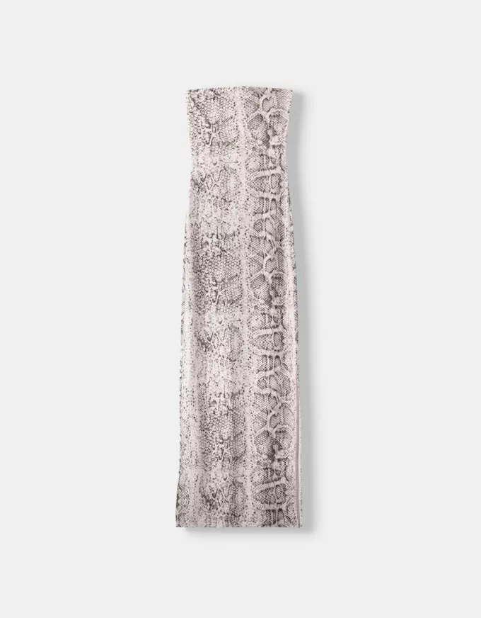 Rochie maxi bandeau cu imprimeu animal Rochie maxi bandeau cu imprimeu animal