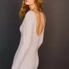 Rochie maxi cu decolteu în V la atingere moale Rochie maxi cu decolteu în V la atingere moale