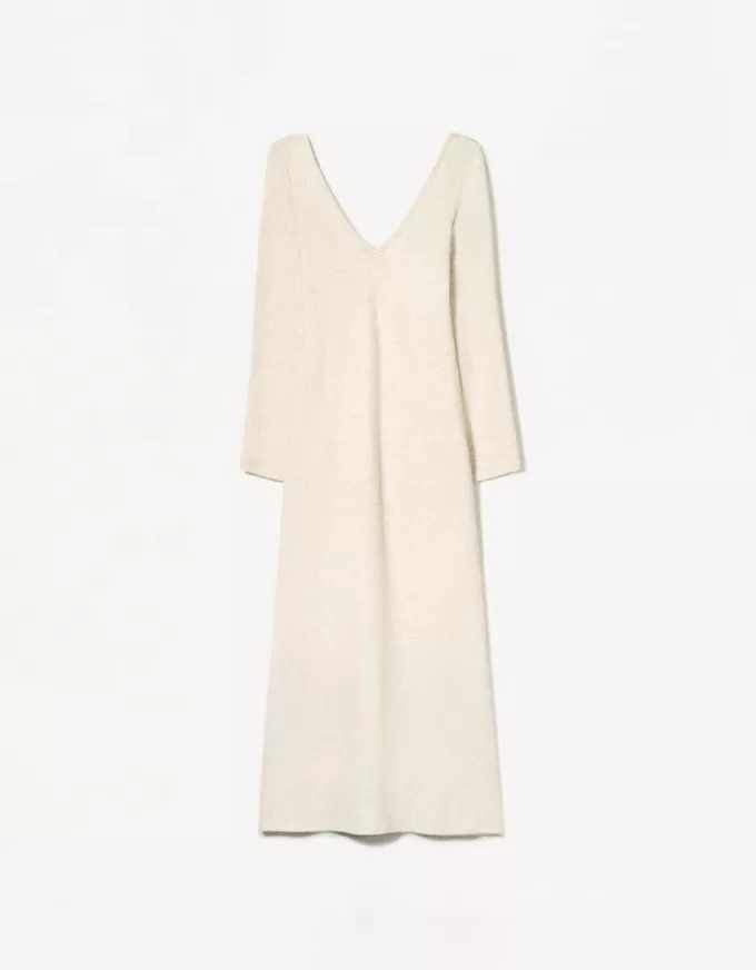 Rochie maxi cu decolteu în V la atingere moale Rochie maxi cu decolteu în V la atingere moale