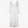 Rochie maxi cu decolteu în V la atingere moale Rochie maxi cu decolteu în V la atingere moale