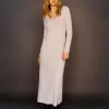 Rochie maxi cu decolteu în V la atingere moale Rochie maxi cu decolteu în V la atingere moale