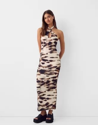 Rochie maxi cu decolteu incrucisat