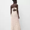 Rochie maxi din crepon cu bretele Rochie maxi din crepon cu bretele