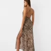 Rochie maxi din sifon cu imprimeu animal Rochie maxi din sifon cu imprimeu animal