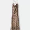 Rochie maxi din sifon cu imprimeu animal Rochie maxi din sifon cu imprimeu animal