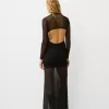 Rochie maxi din tul cu maneca lunga Rochie maxi din tul cu maneca lunga