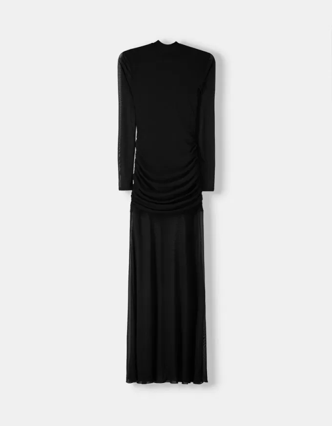 Rochie maxi din tul cu maneca lunga Rochie maxi din tul cu maneca lunga