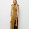 Rochie maxi strânsă, cu fantă laterală Rochie maxi strânsă, cu fantă laterală