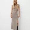 Rochie maxi strânsă, cu fantă laterală Rochie maxi strânsă, cu fantă laterală