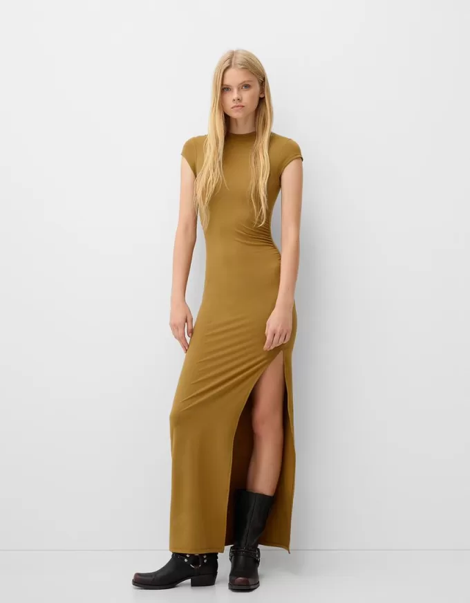 Rochie maxi strânsă, cu fantă laterală Rochie maxi strânsă, cu fantă laterală