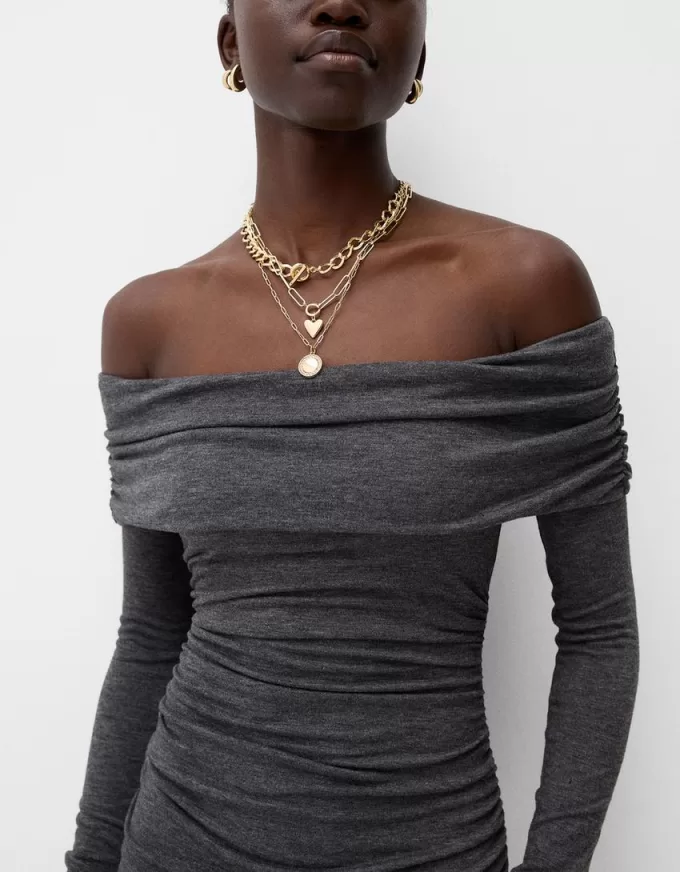Rochie midi Bardot Rochie midi Bardot