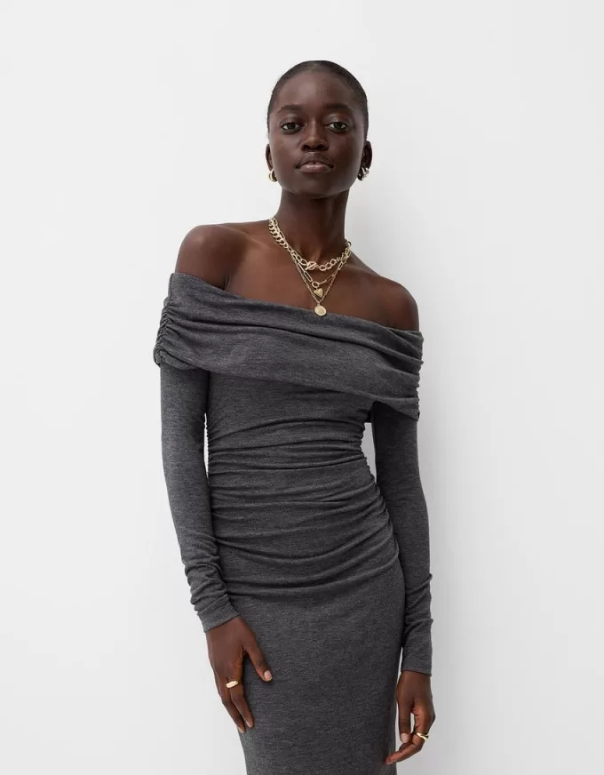 Rochie midi Bardot Rochie midi Bardot