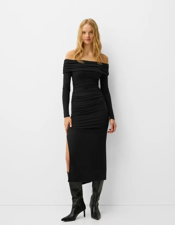 Rochie midi Bardot Rochie midi Bardot