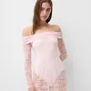 Rochie midi Disney Bambi cu decolteu Bardot din dantela Rochie midi Disney Bambi cu decolteu Bardot din dantela