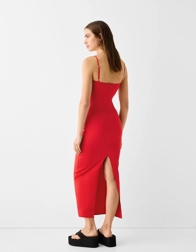 Rochie midi bengalină cu bretele Rochie midi bengalină cu bretele