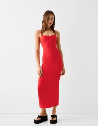 Rochie midi bengalină cu bretele