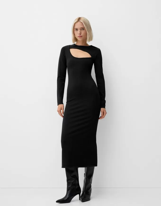 Rochie midi cu decupaj Rochie midi cu decupaj