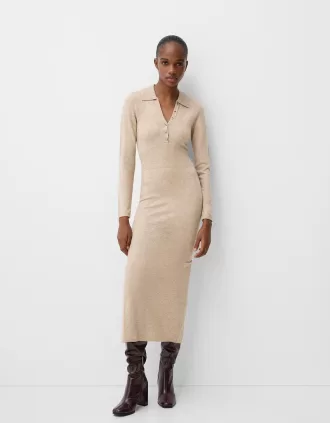 Rochie midi cu guler polo
