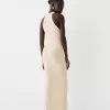 Rochie midi cu halter cu coaste Rochie midi cu halter cu coaste
