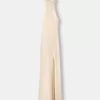 Rochie midi cu halter cu coaste Rochie midi cu halter cu coaste
