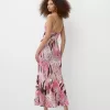 Rochie midi cu imprimeu animal Rochie midi cu imprimeu animal
