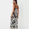 Rochie midi cu imprimeu animal Rochie midi cu imprimeu animal