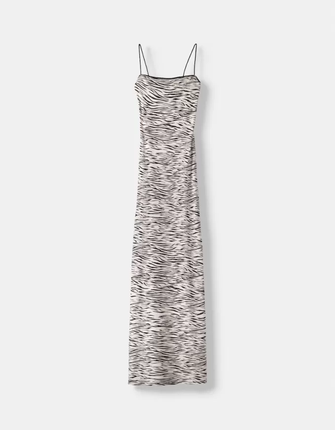 Rochie midi cu imprimeu animal Rochie midi cu imprimeu animal