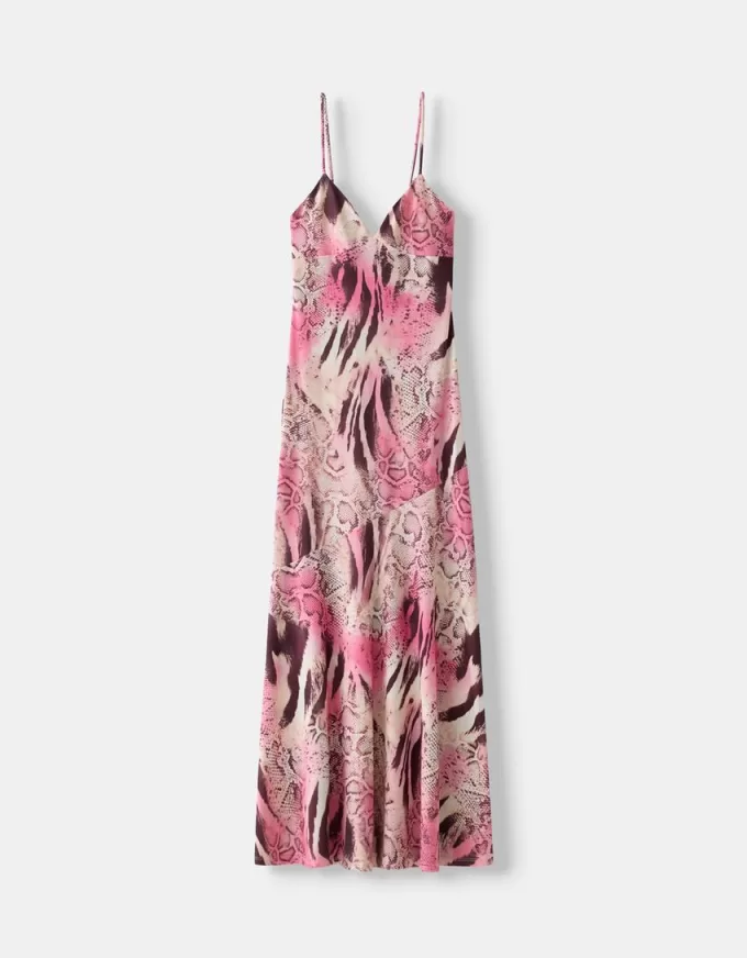 Rochie midi cu imprimeu animal Rochie midi cu imprimeu animal