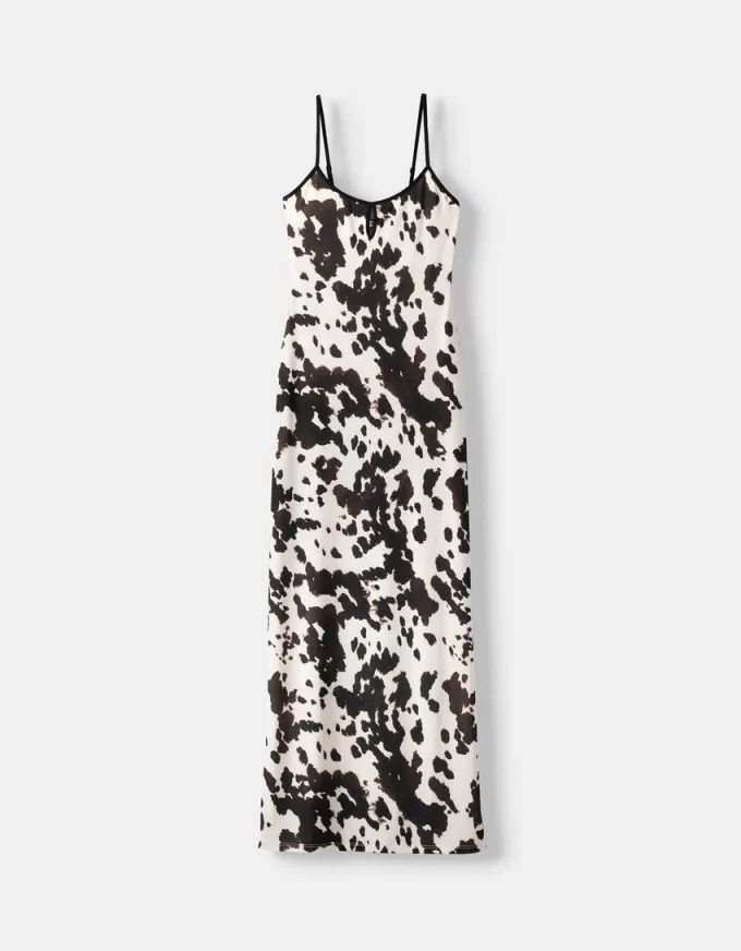 Rochie midi cu imprimeu animal Rochie midi cu imprimeu animal